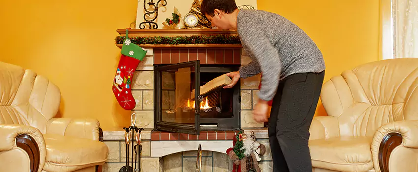 Rusted Metal Fireplace Restoration in Linton Hall, Virginia